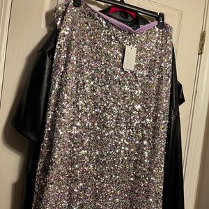 Eloquii Sequin Midi Skirt